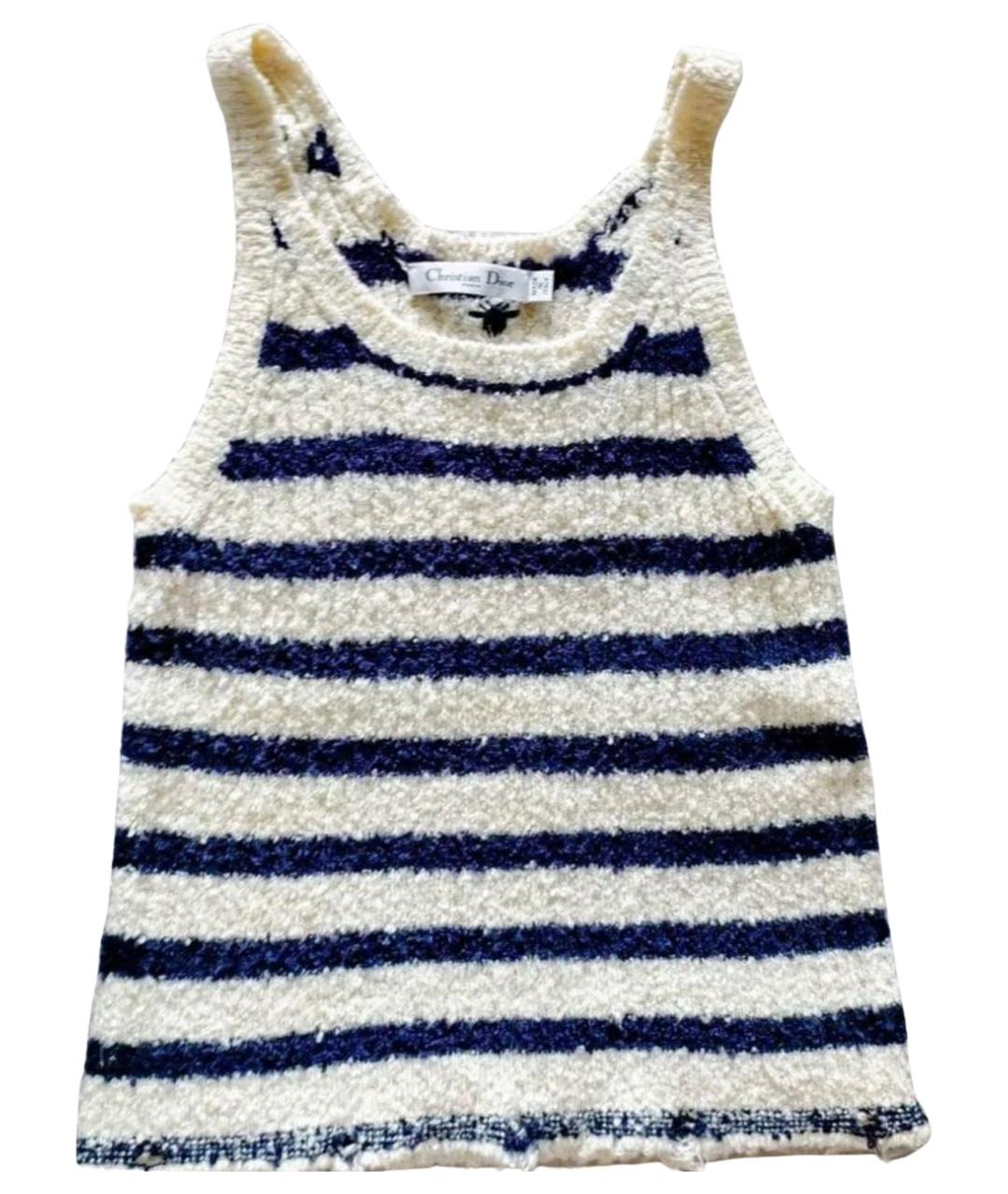 CHRISTIAN DIOR Бежевая хлопковая майка, фото 1