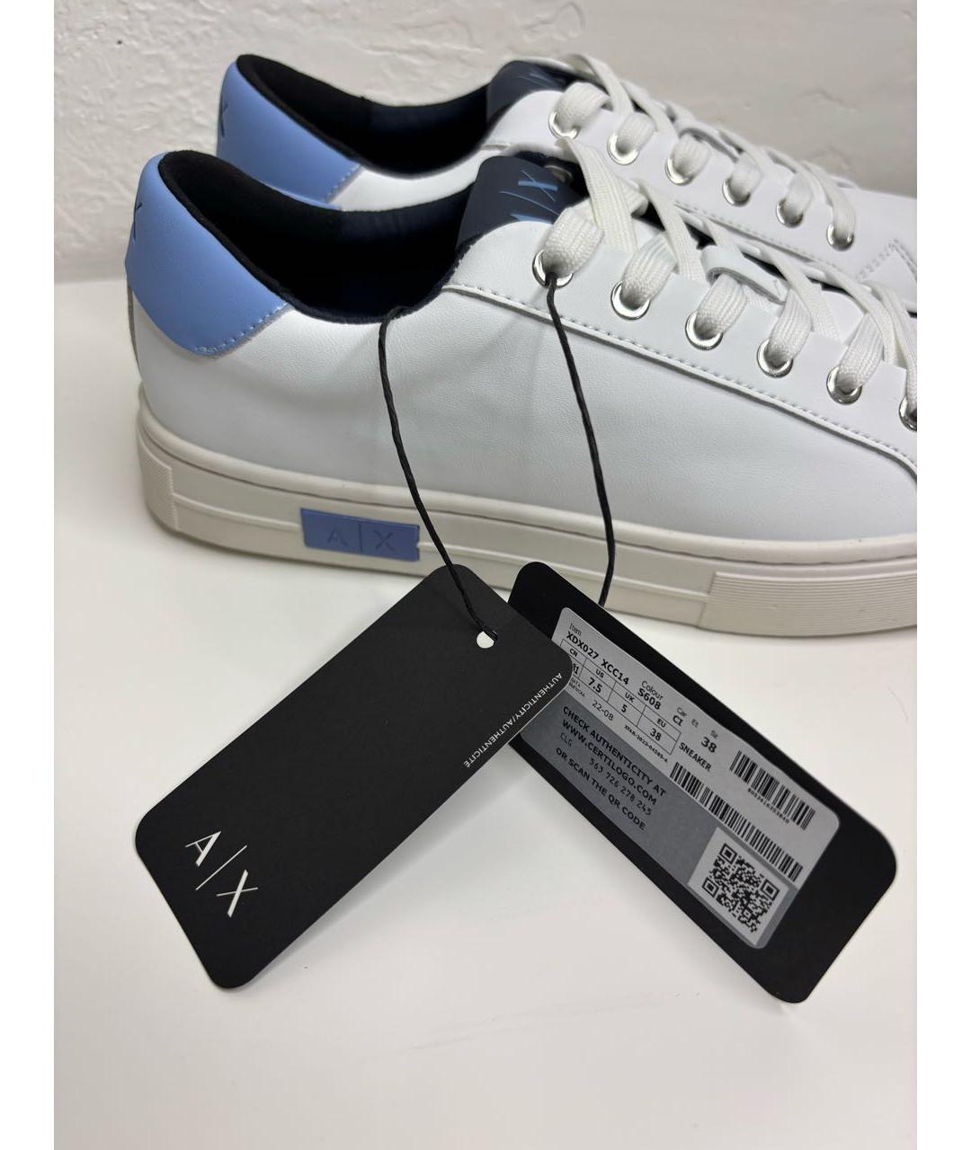 ARMANI EXCHANGE Белые кожаные кеды, фото 4