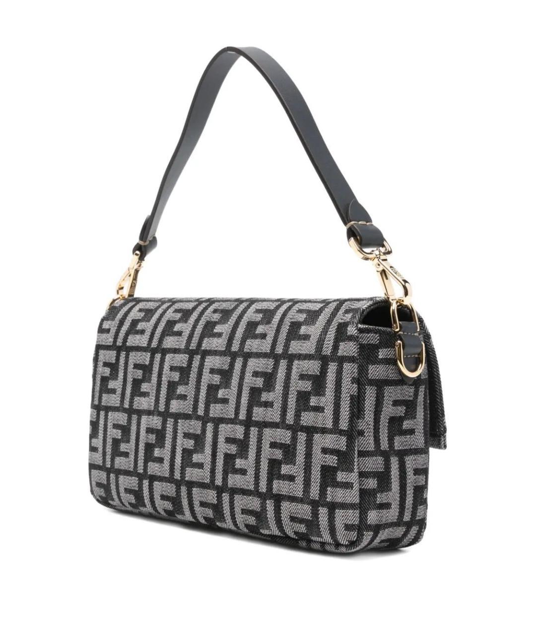 FENDI Черная жаккардовая сумка через плечо, фото 2