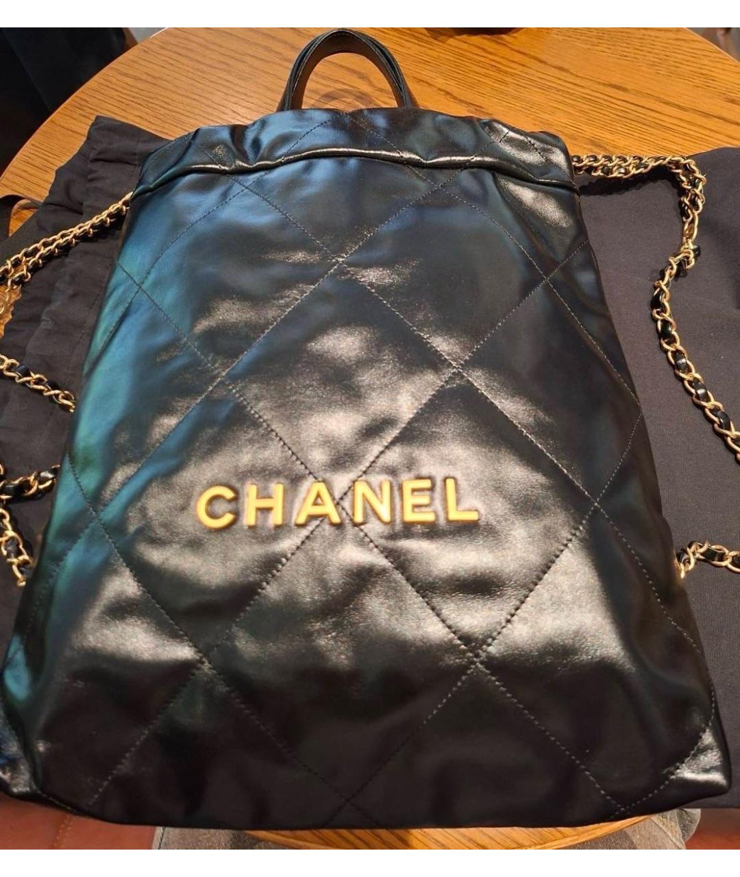 CHANEL Черный кожаный рюкзак, фото 2