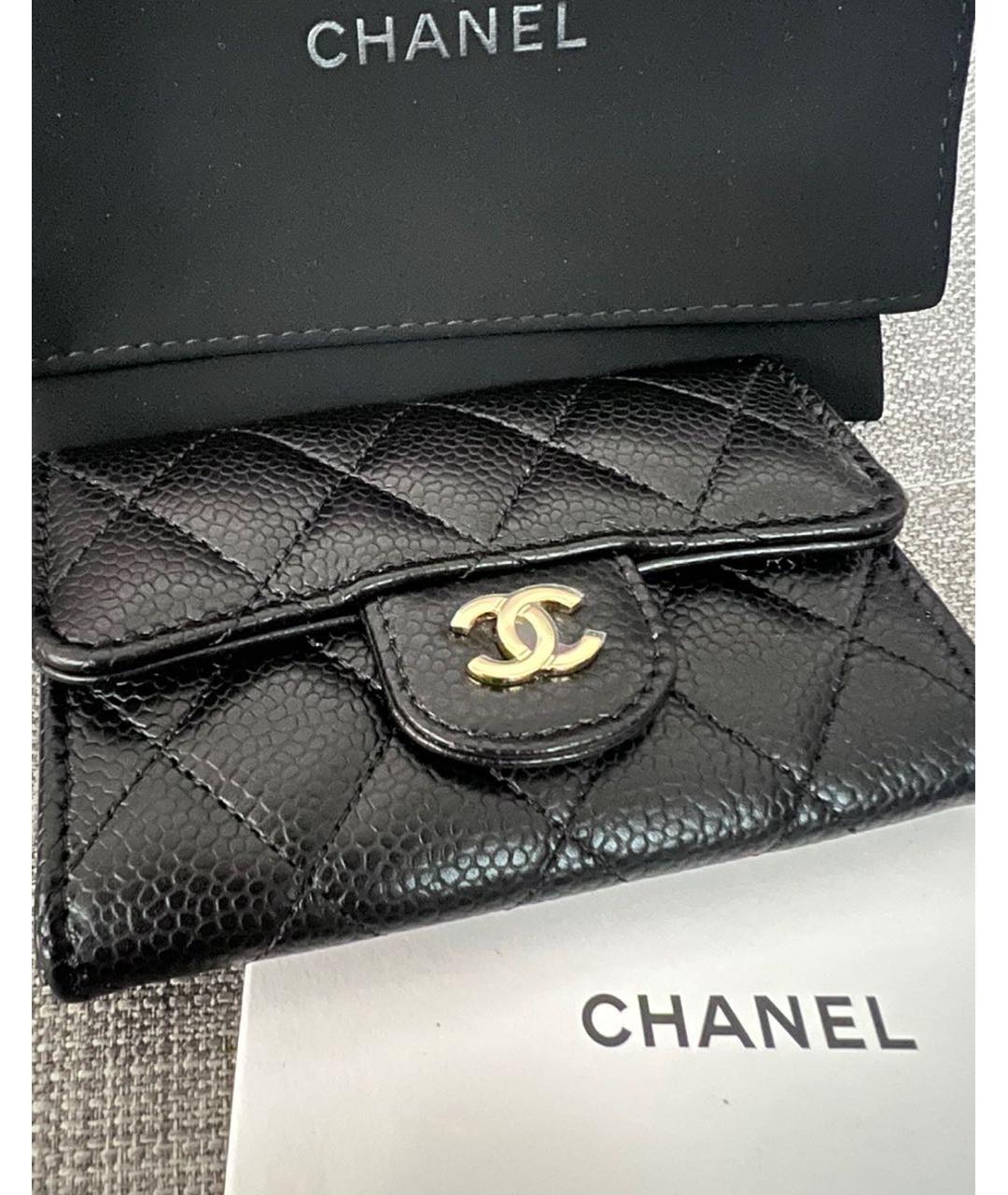 CHANEL Черный кожаный кошелек, фото 5