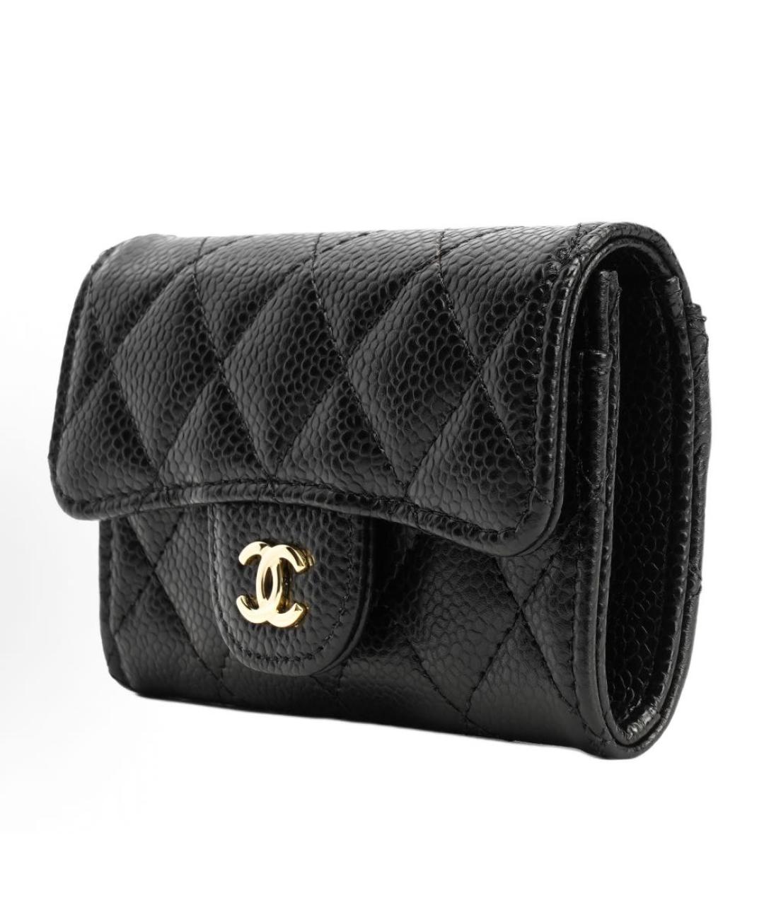 CHANEL Черный кожаный кошелек, фото 2