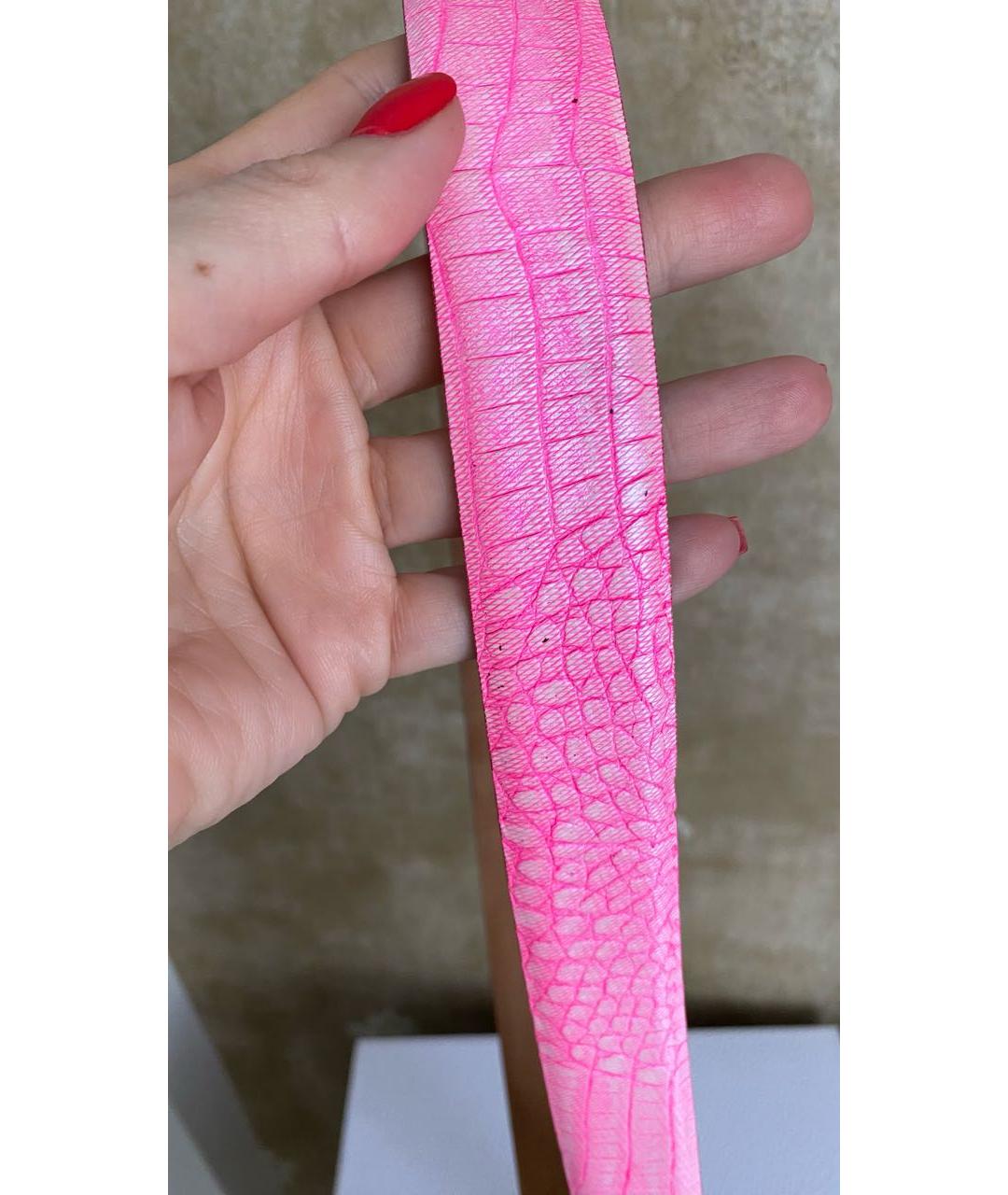 EMPORIO ARMANI Розовый кожаный ремень, фото 5