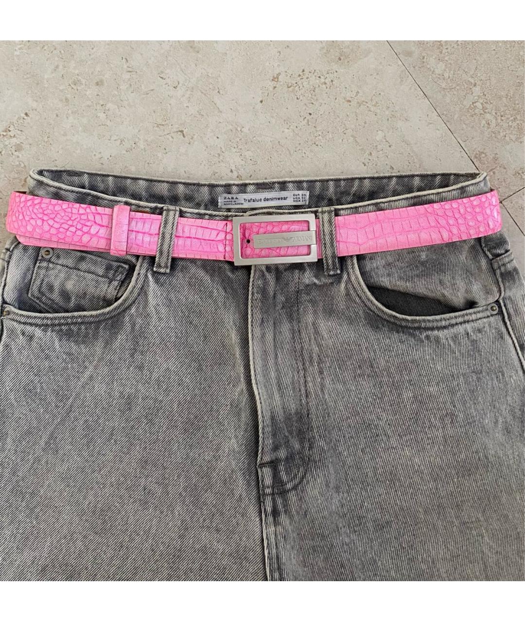 EMPORIO ARMANI Розовый кожаный ремень, фото 3