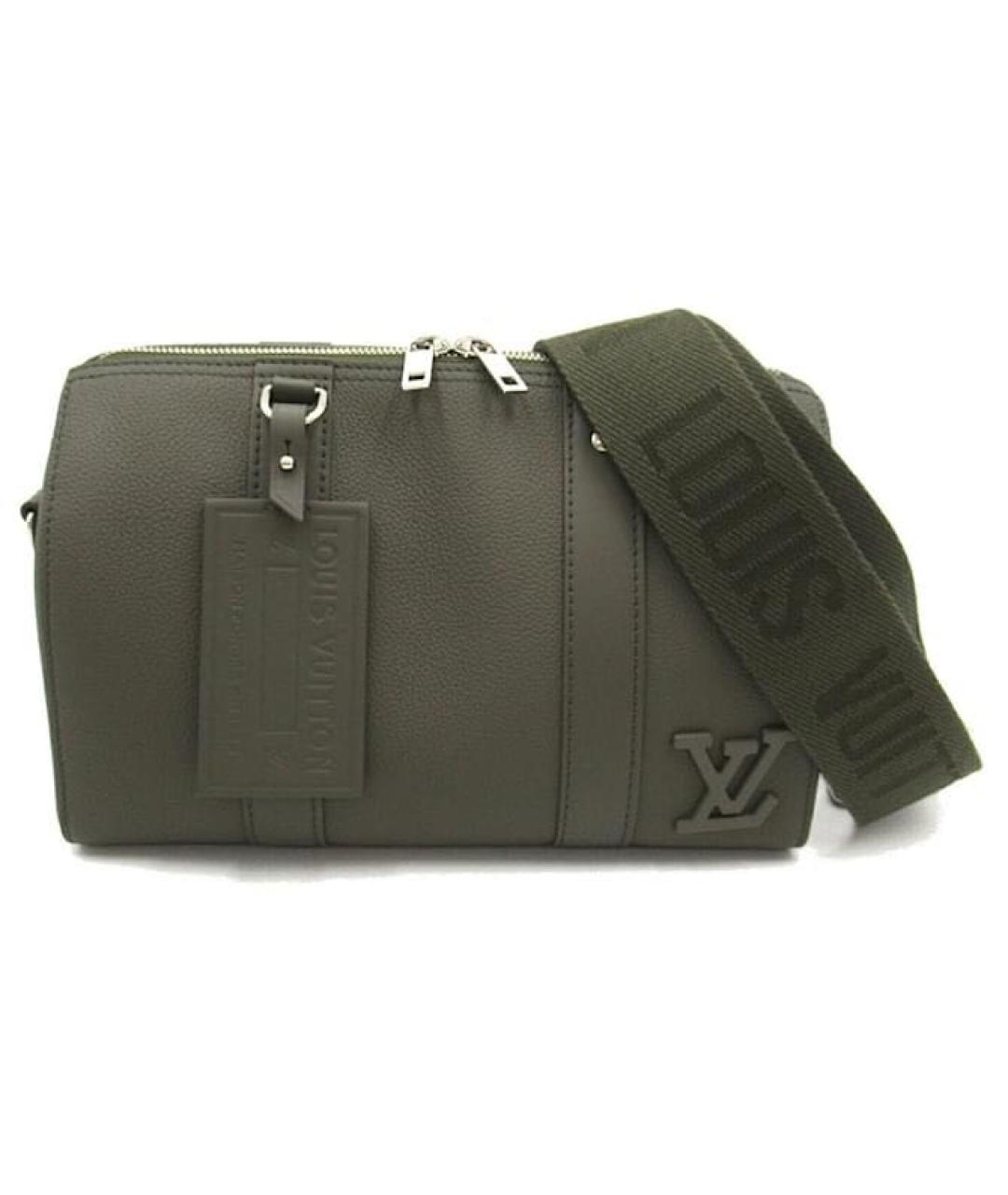 LOUIS VUITTON Хаки кожаная сумка на плечо, фото 3