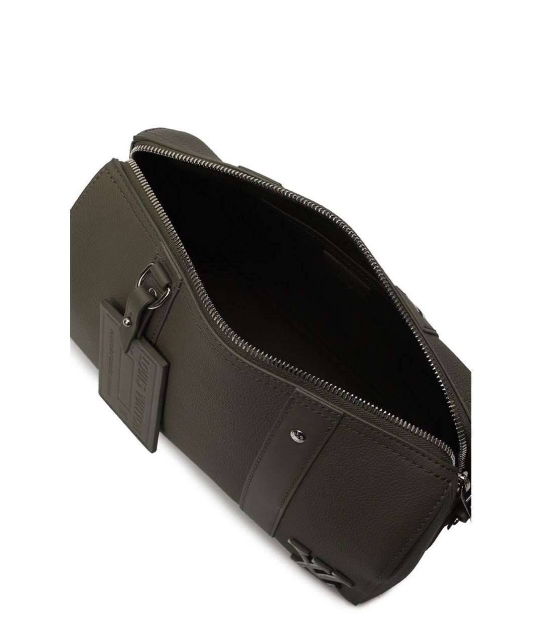 LOUIS VUITTON Хаки кожаная сумка на плечо, фото 4