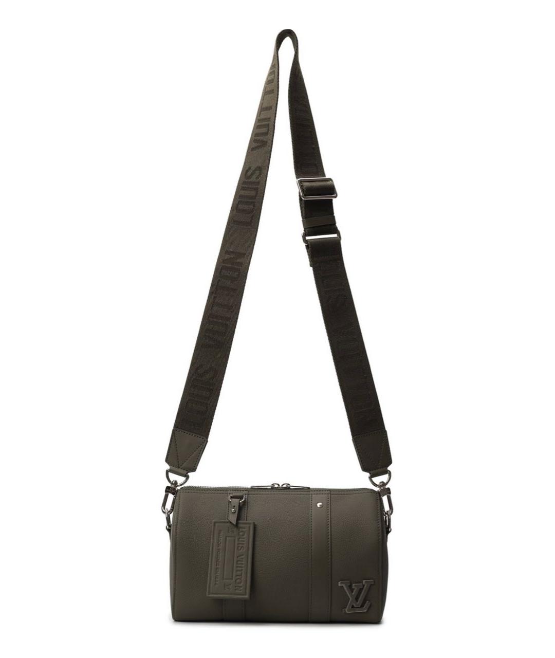 LOUIS VUITTON Хаки кожаная сумка на плечо, фото 7