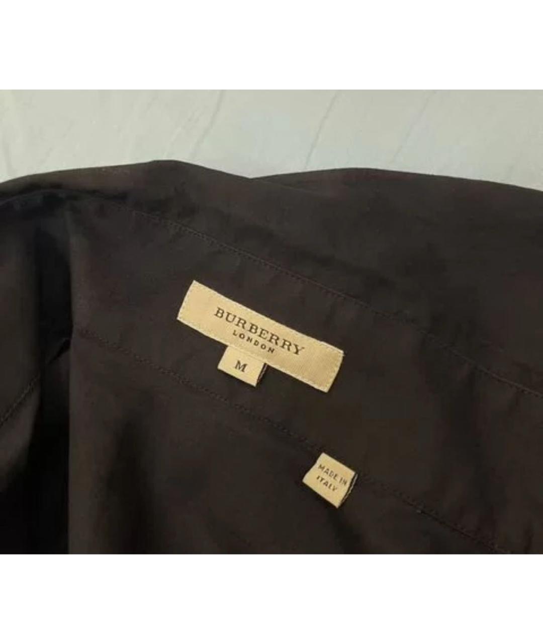 BURBERRY Черная хлопковая рубашка, фото 5