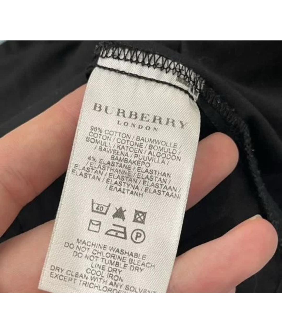 BURBERRY Черная хлопковая рубашка, фото 6