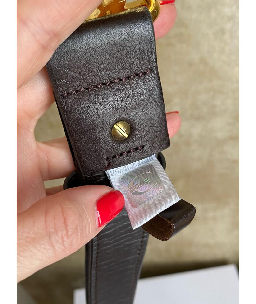 JUST CAVALLI Коричневый кожаный ремень, фото 5