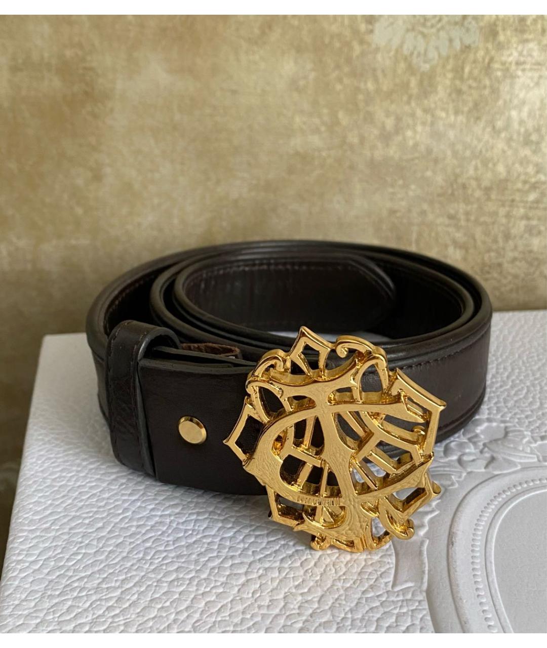 JUST CAVALLI Коричневый кожаный ремень, фото 7
