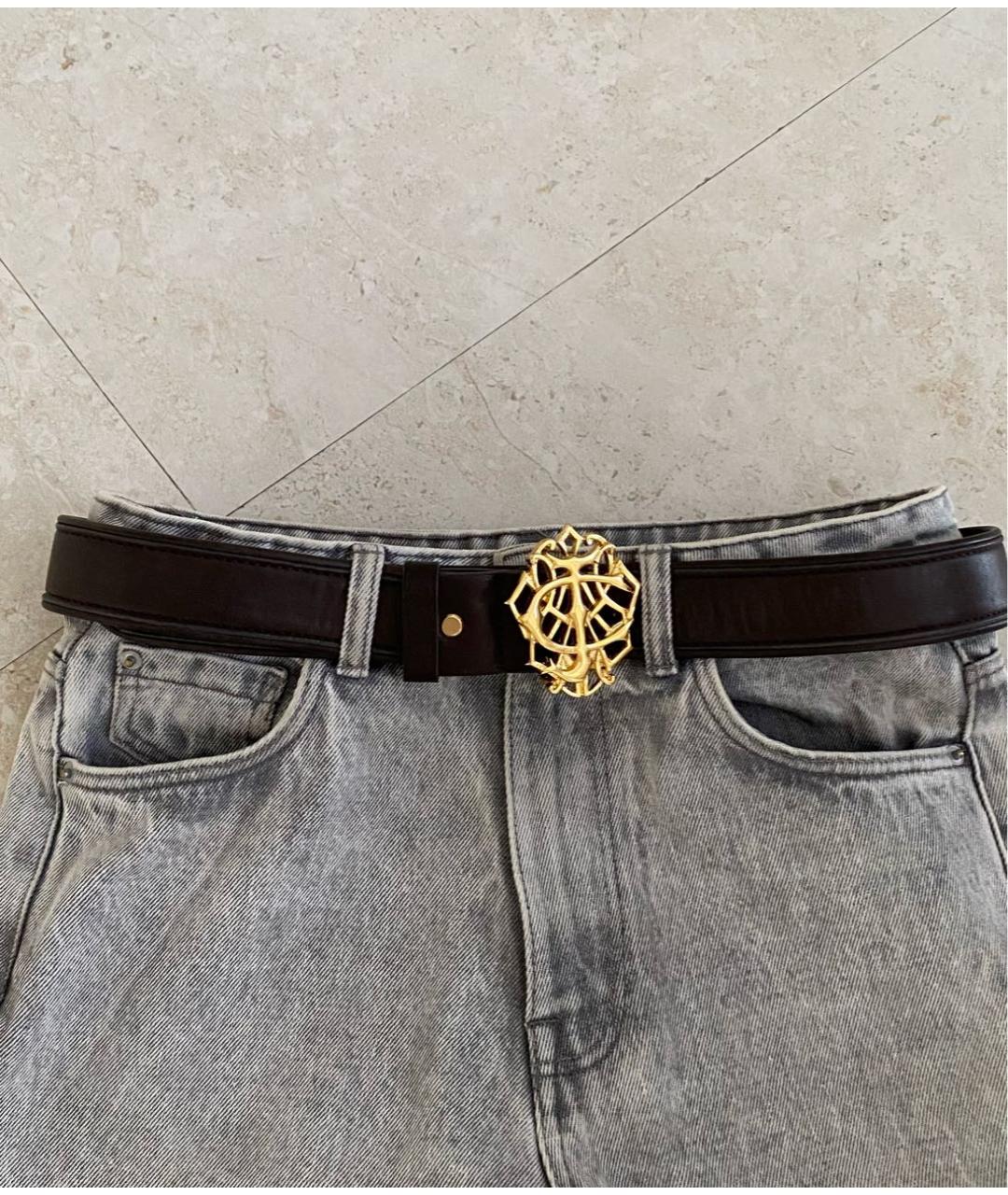 JUST CAVALLI Коричневый кожаный ремень, фото 2