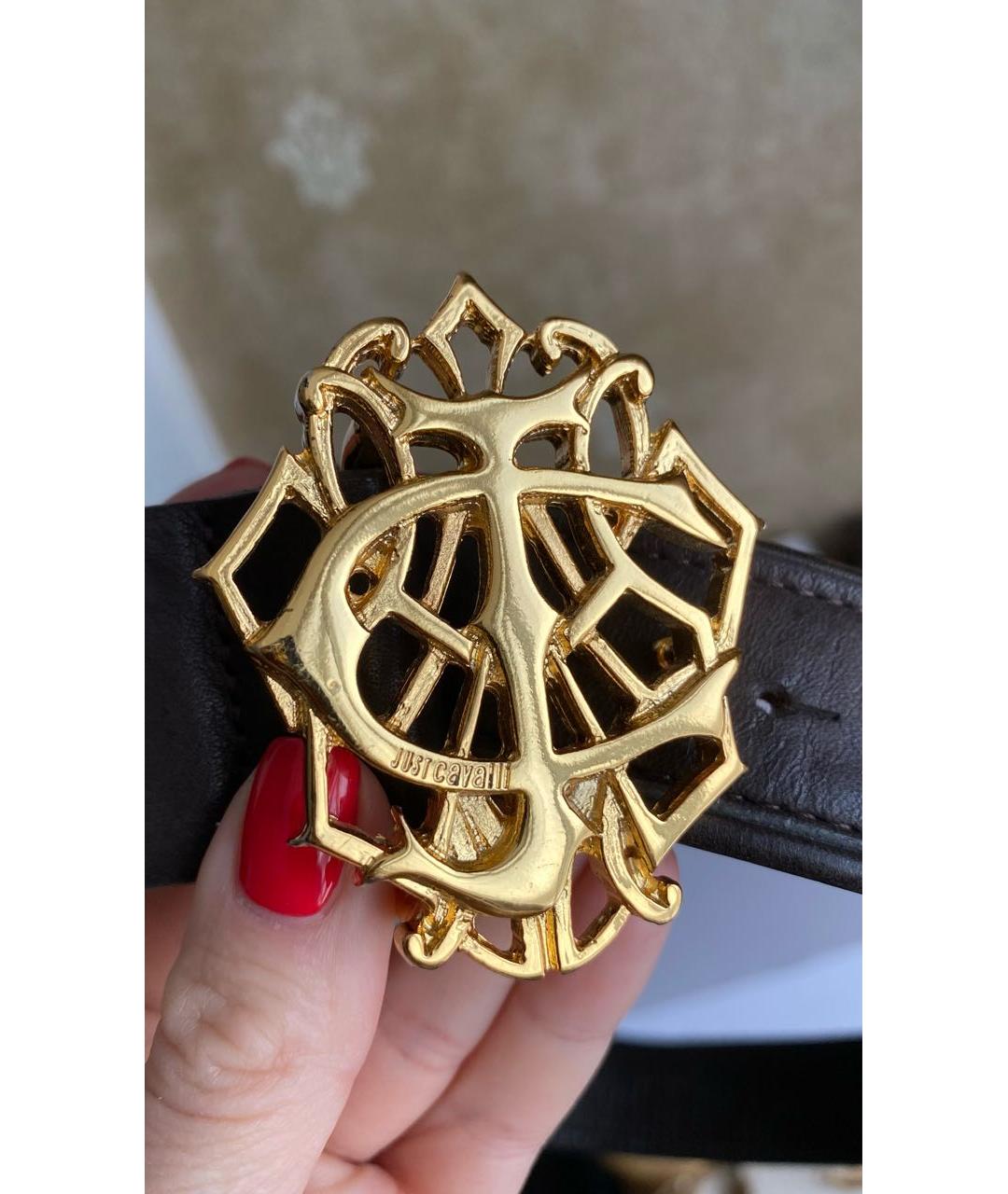 JUST CAVALLI Коричневый кожаный ремень, фото 4