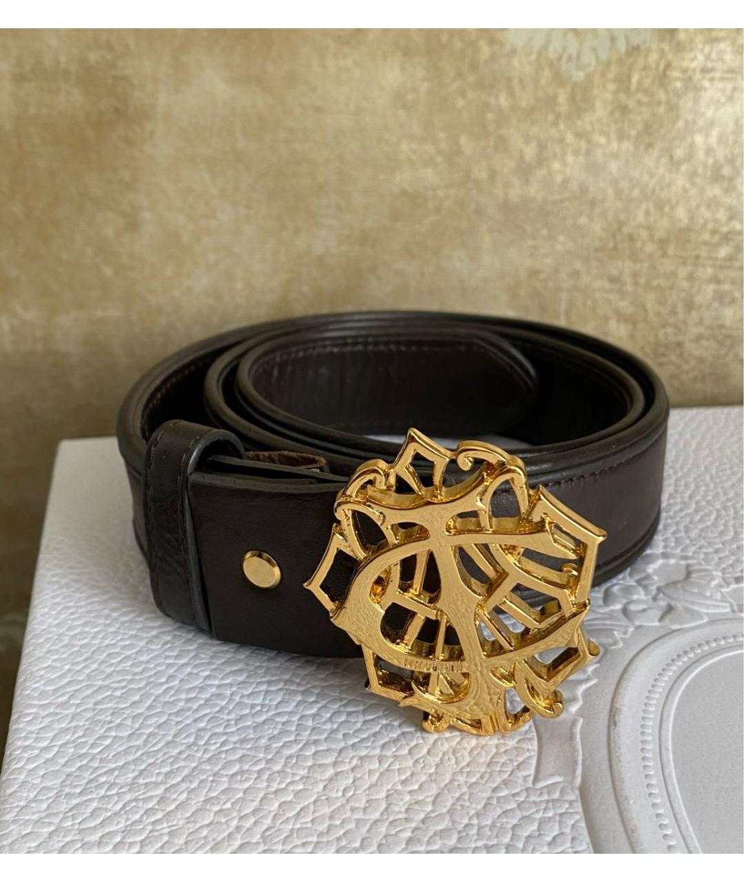 JUST CAVALLI Коричневый кожаный ремень, фото 8