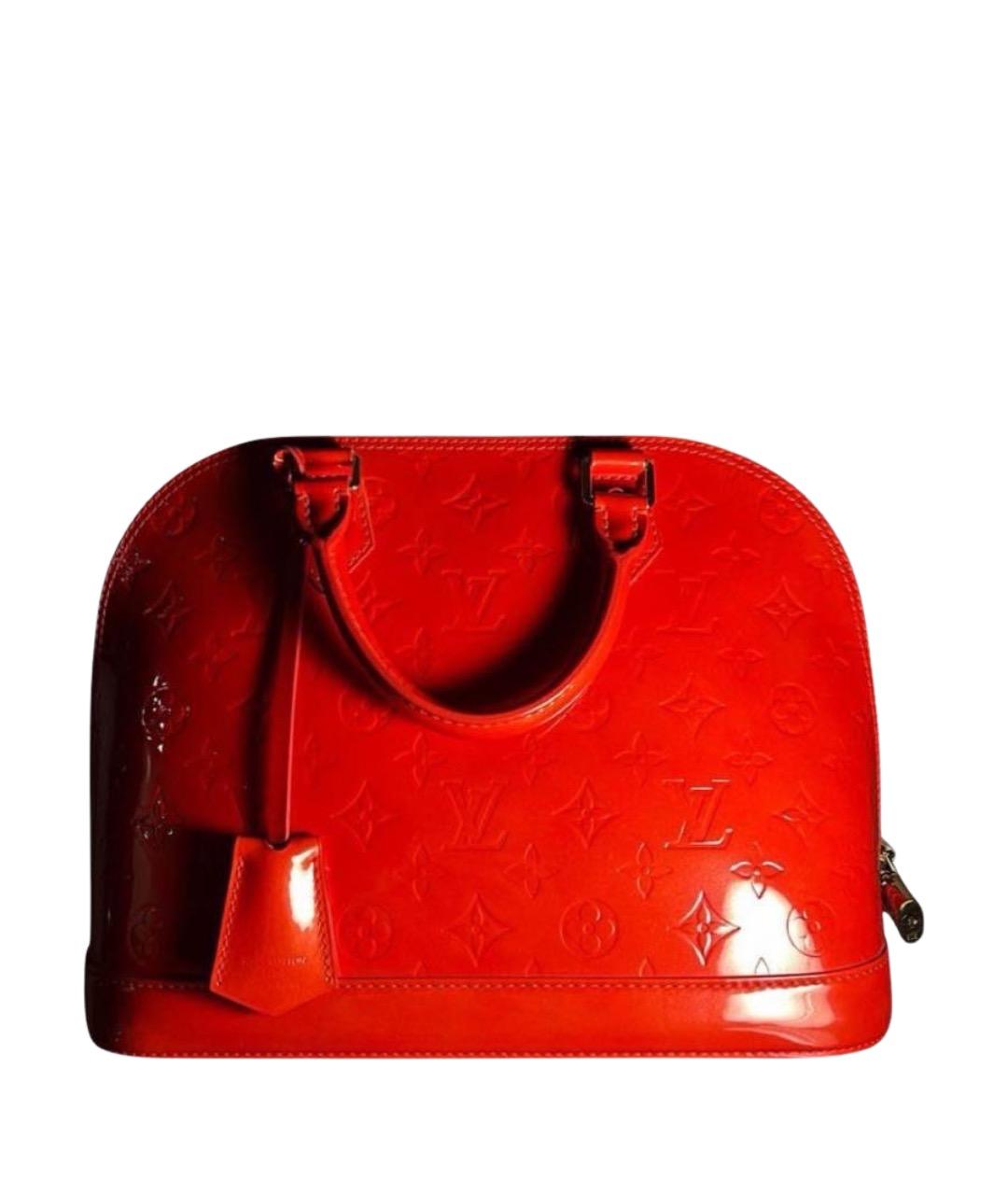 LOUIS VUITTON Красная сумка с короткими ручками из лакированной кожи, фото 1