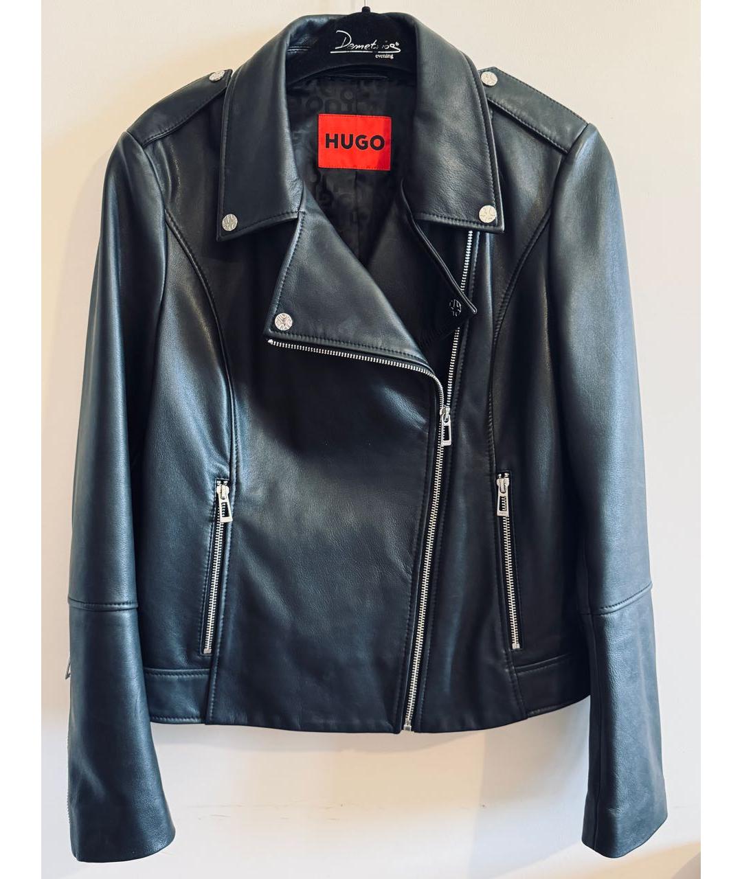 HUGO Черная кожаная куртка, фото 9