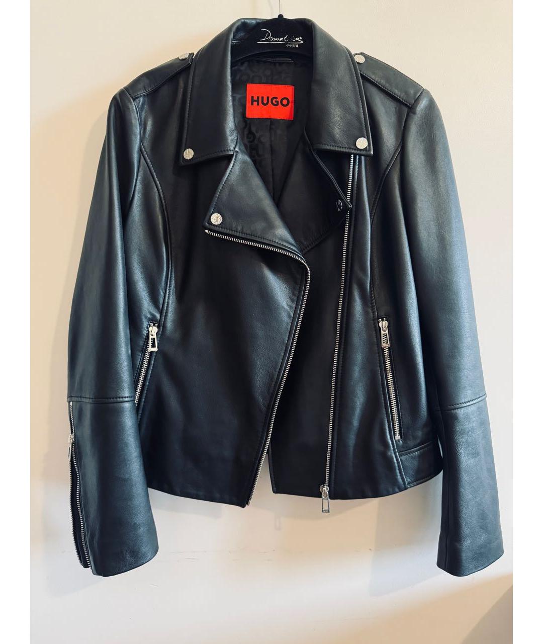 HUGO Черная кожаная куртка, фото 3