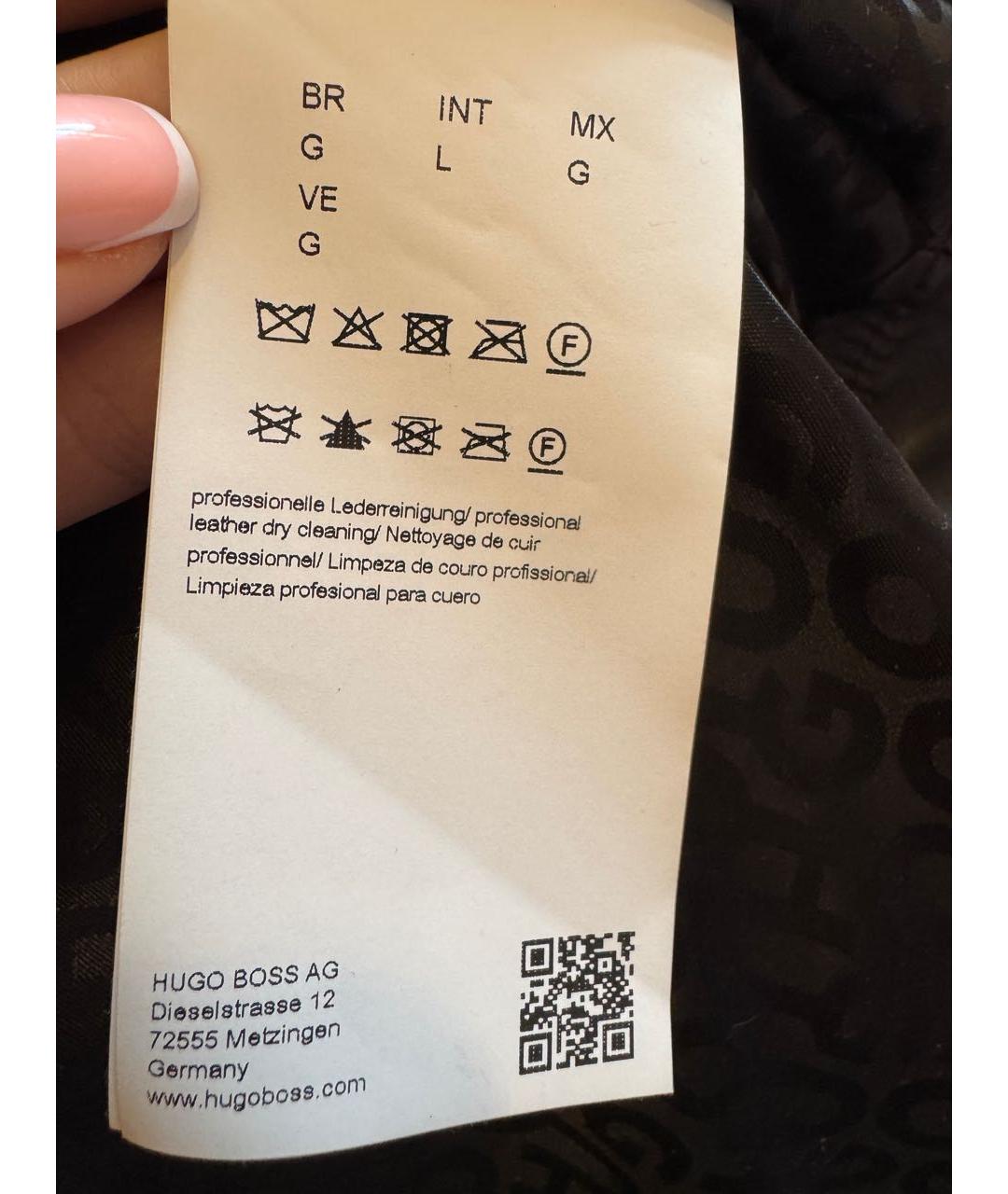 HUGO Черная кожаная куртка, фото 8