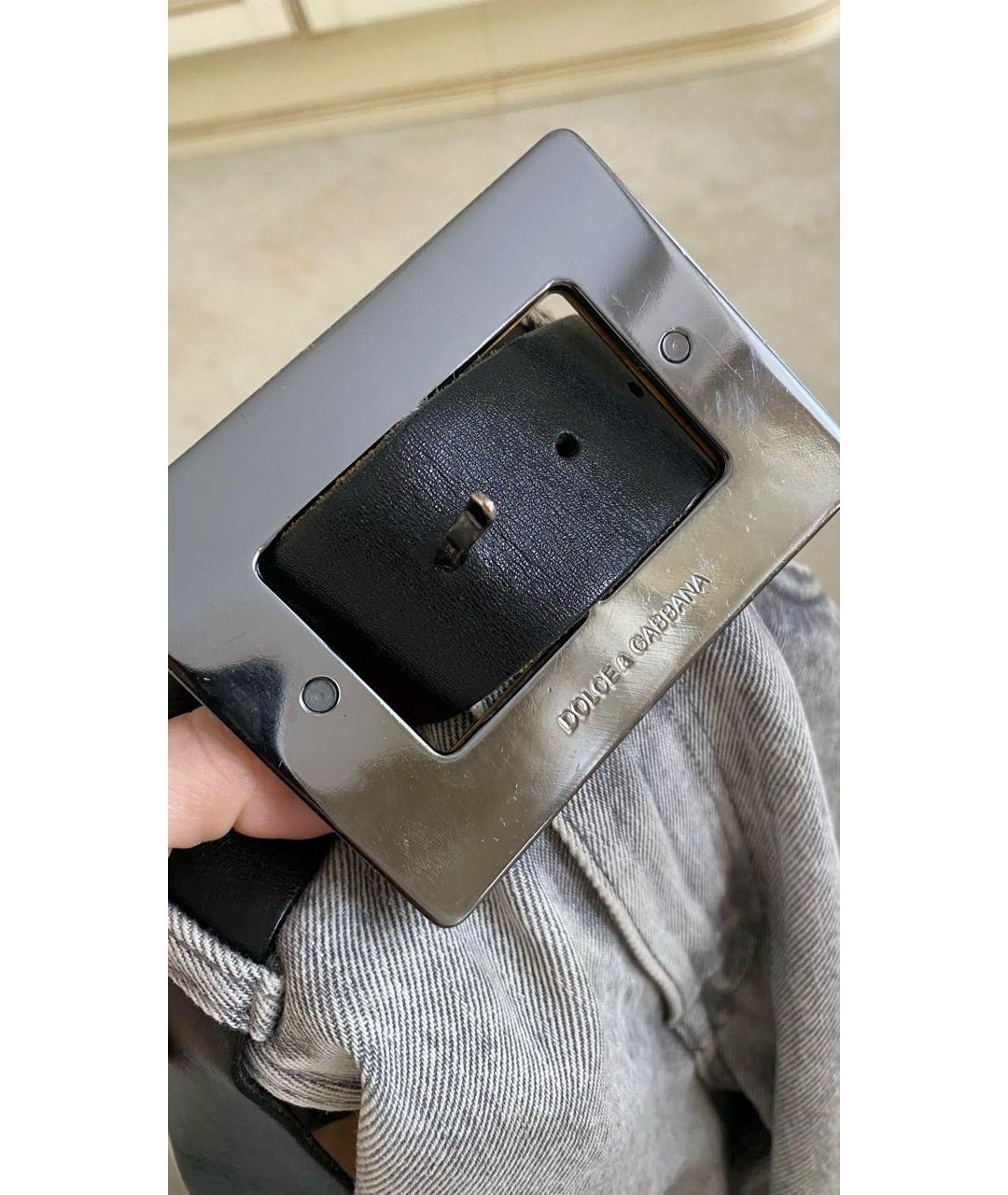 DOLCE&GABBANA Черный кожаный ремень, фото 7