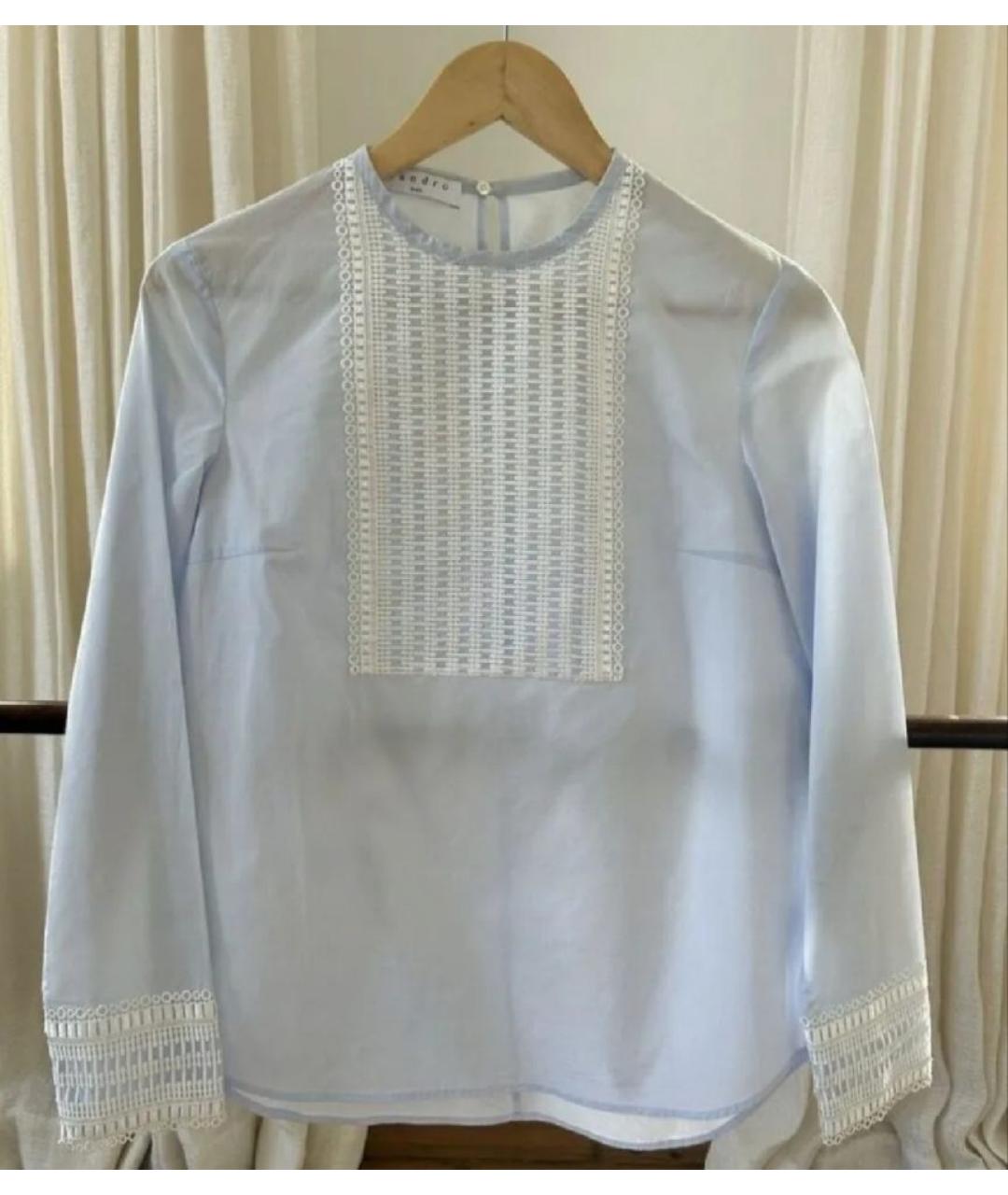 SANDRO Голубая хлопковая рубашка, фото 6