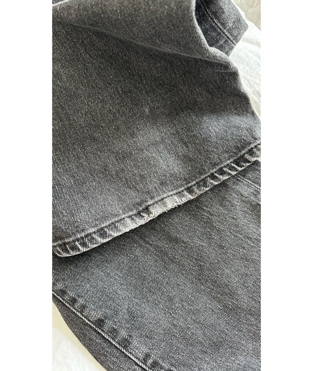 7 FOR ALL MANKIND Антрацитовые хлопковые прямые джинсы, фото 5