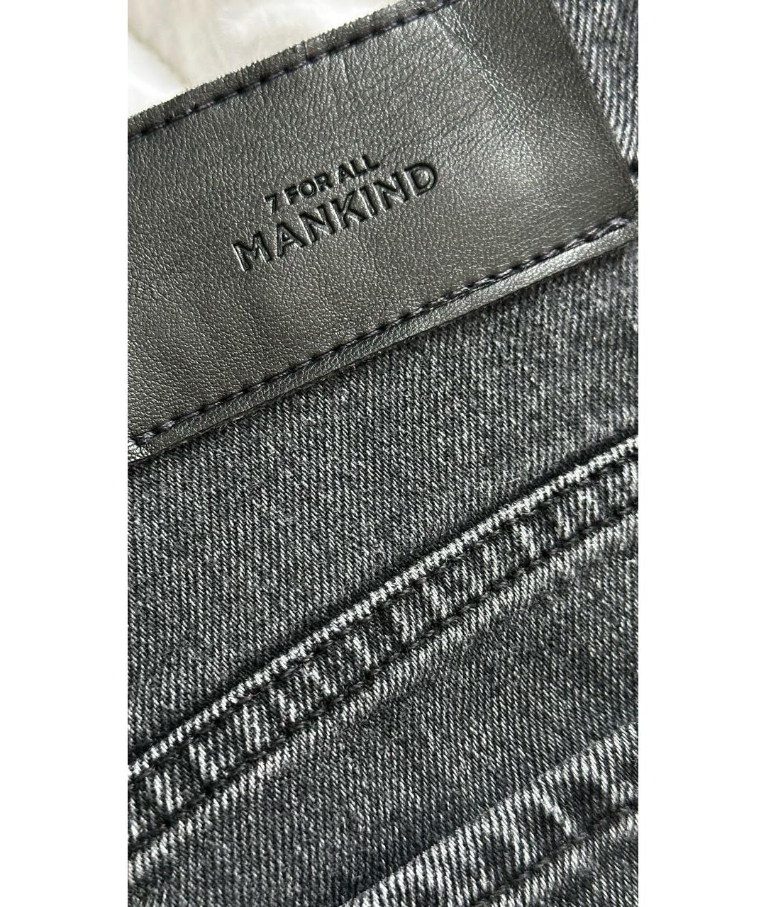 7 FOR ALL MANKIND Антрацитовые хлопковые прямые джинсы, фото 2