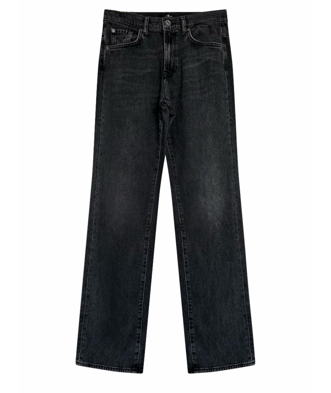 7 FOR ALL MANKIND Антрацитовые хлопковые прямые джинсы, фото 6
