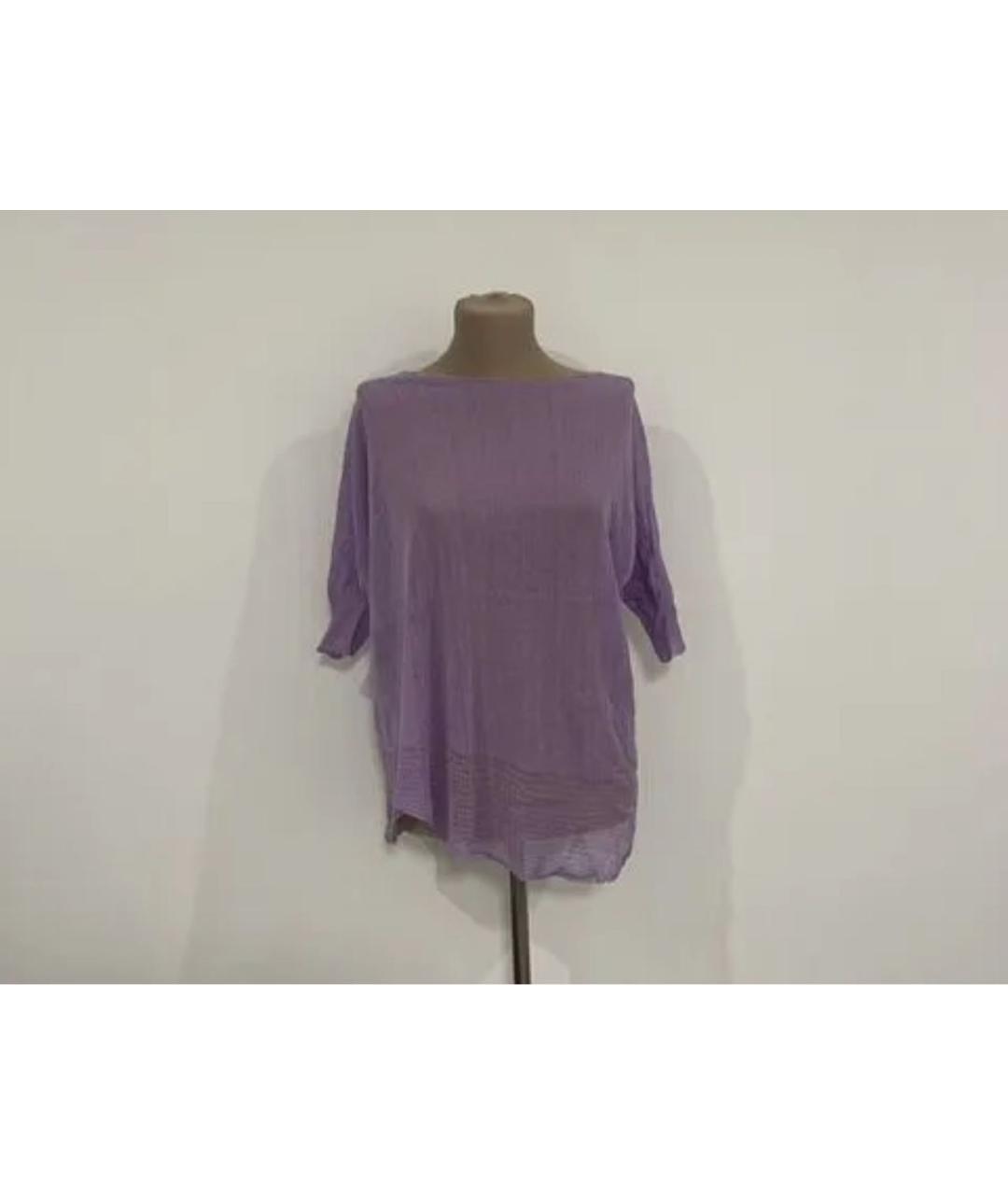 120% LINO Фиолетовая льняная футболка, фото 6