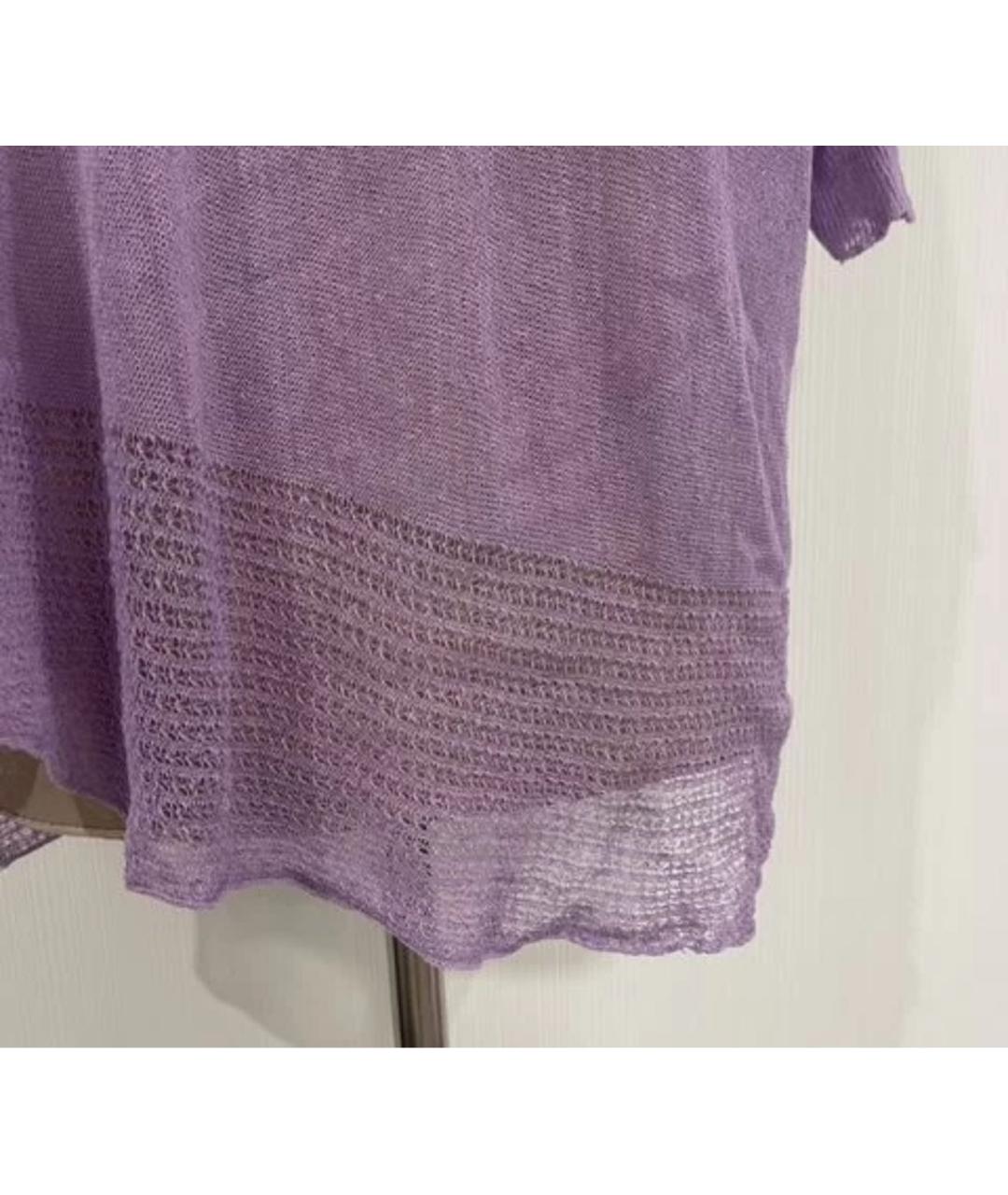 120% LINO Фиолетовая льняная футболка, фото 2