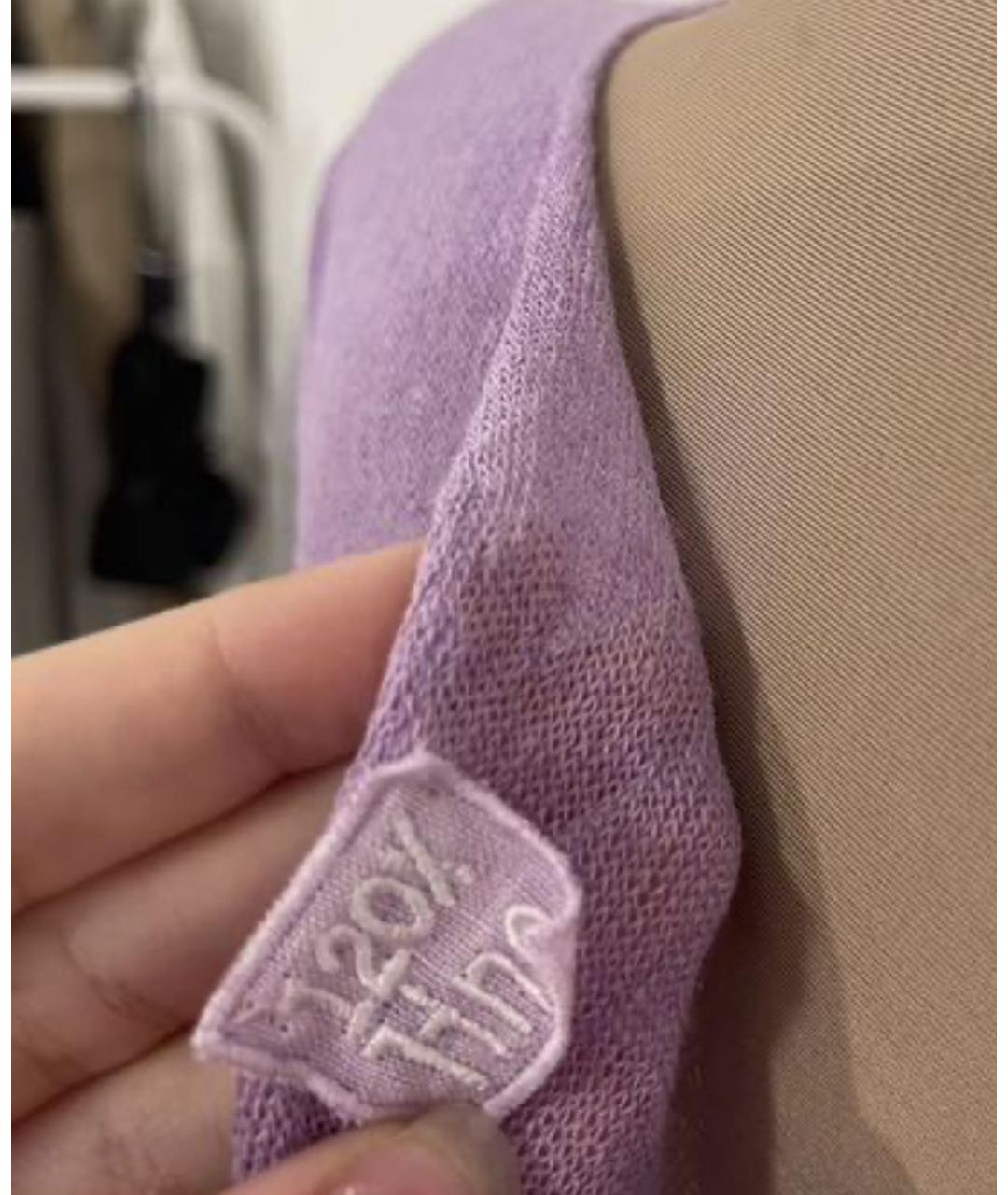 120% LINO Фиолетовая льняная футболка, фото 4