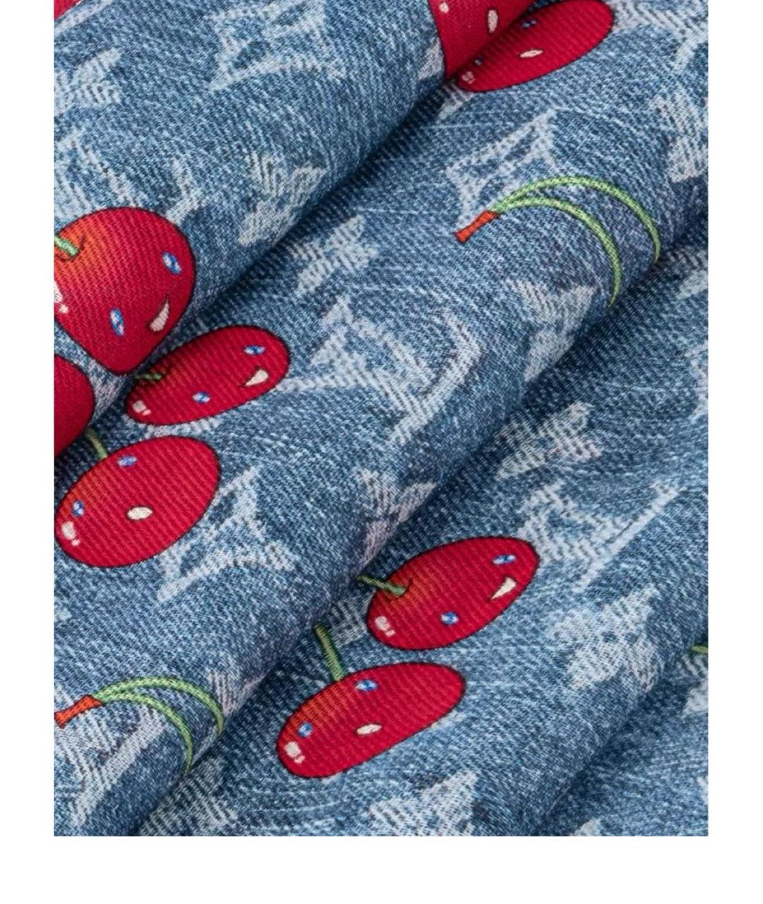 LOUIS VUITTON Голубой шерстяной платок, фото 2