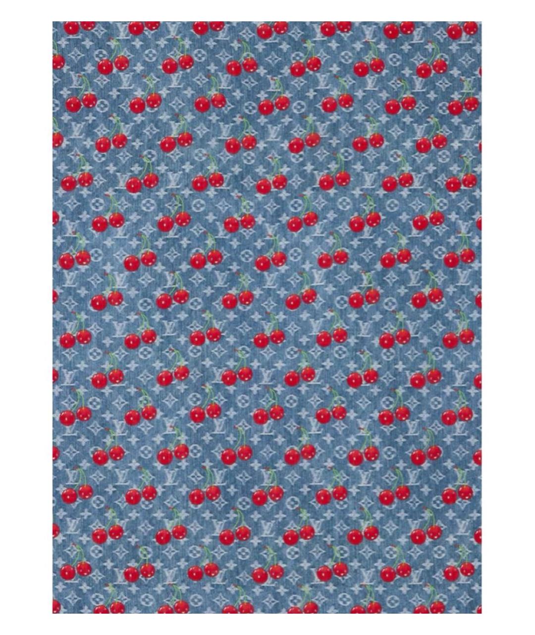 LOUIS VUITTON Голубой шерстяной платок, фото 3