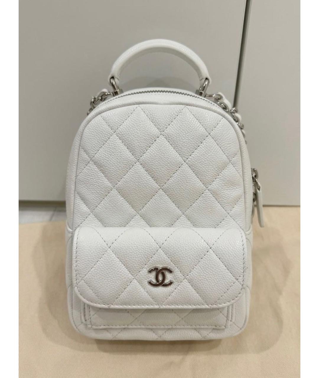CHANEL Белый кожаный рюкзак, фото 2