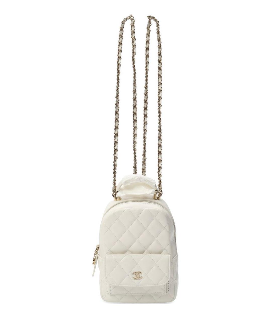 CHANEL Белый кожаный рюкзак, фото 9