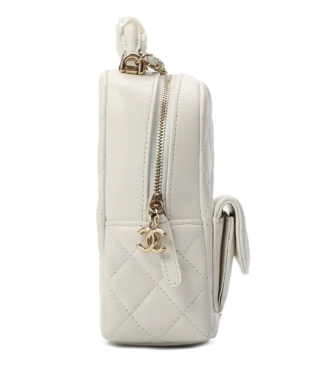 CHANEL Белый кожаный рюкзак, фото 7
