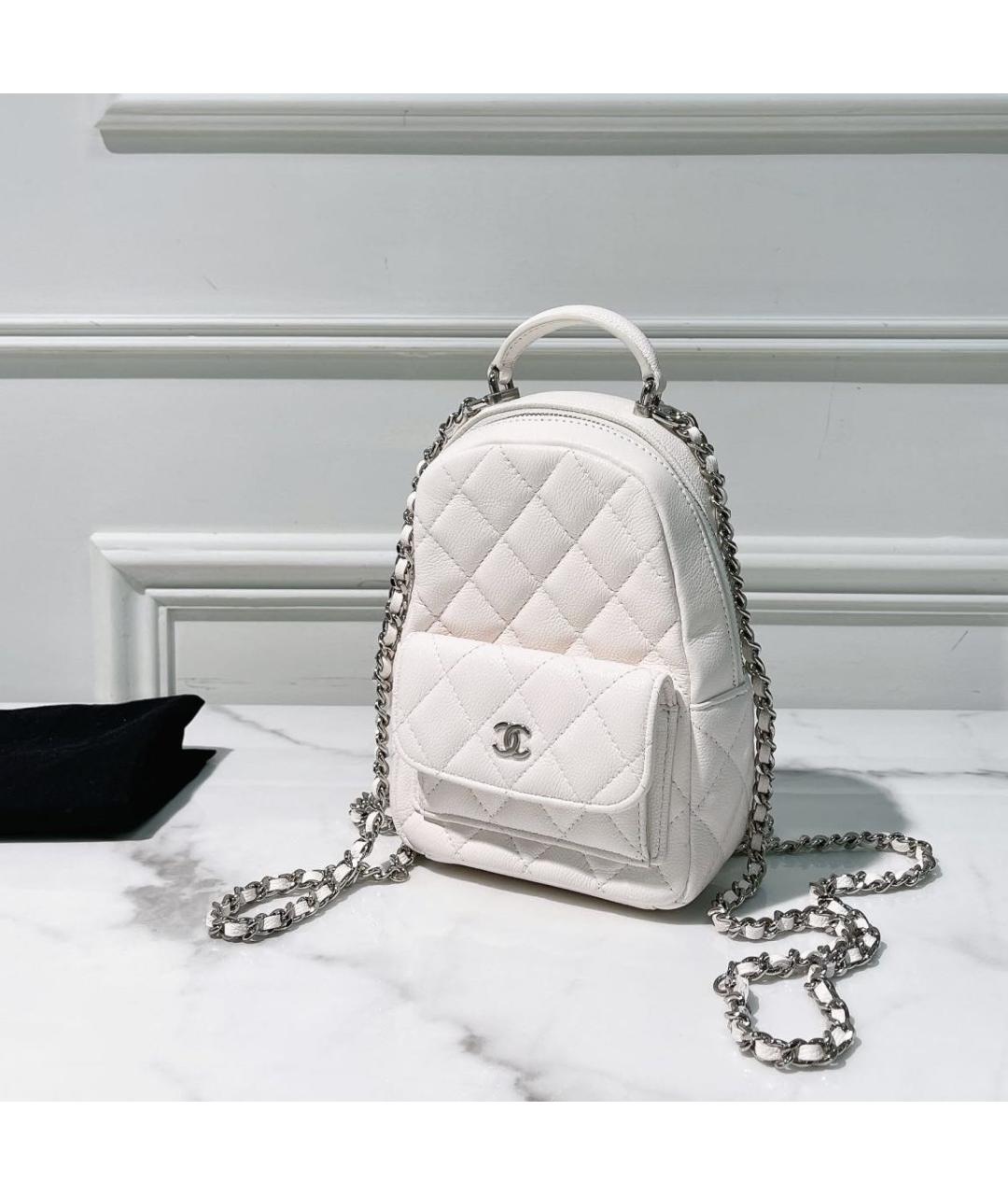 CHANEL Белый кожаный рюкзак, фото 3