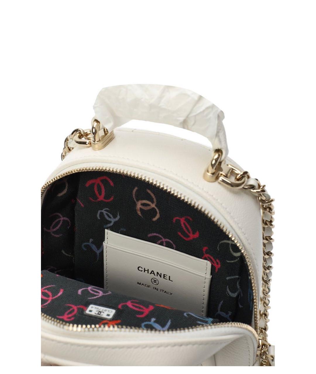 CHANEL Белый кожаный рюкзак, фото 5