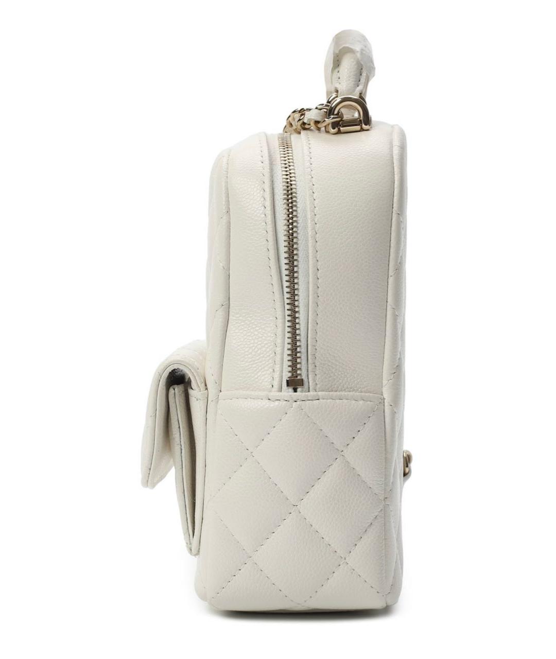 CHANEL Белый кожаный рюкзак, фото 6