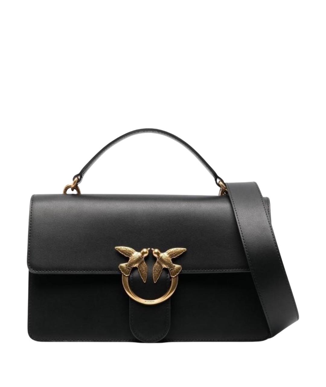 PINKO Черная кожаная сумка через плечо, фото 1