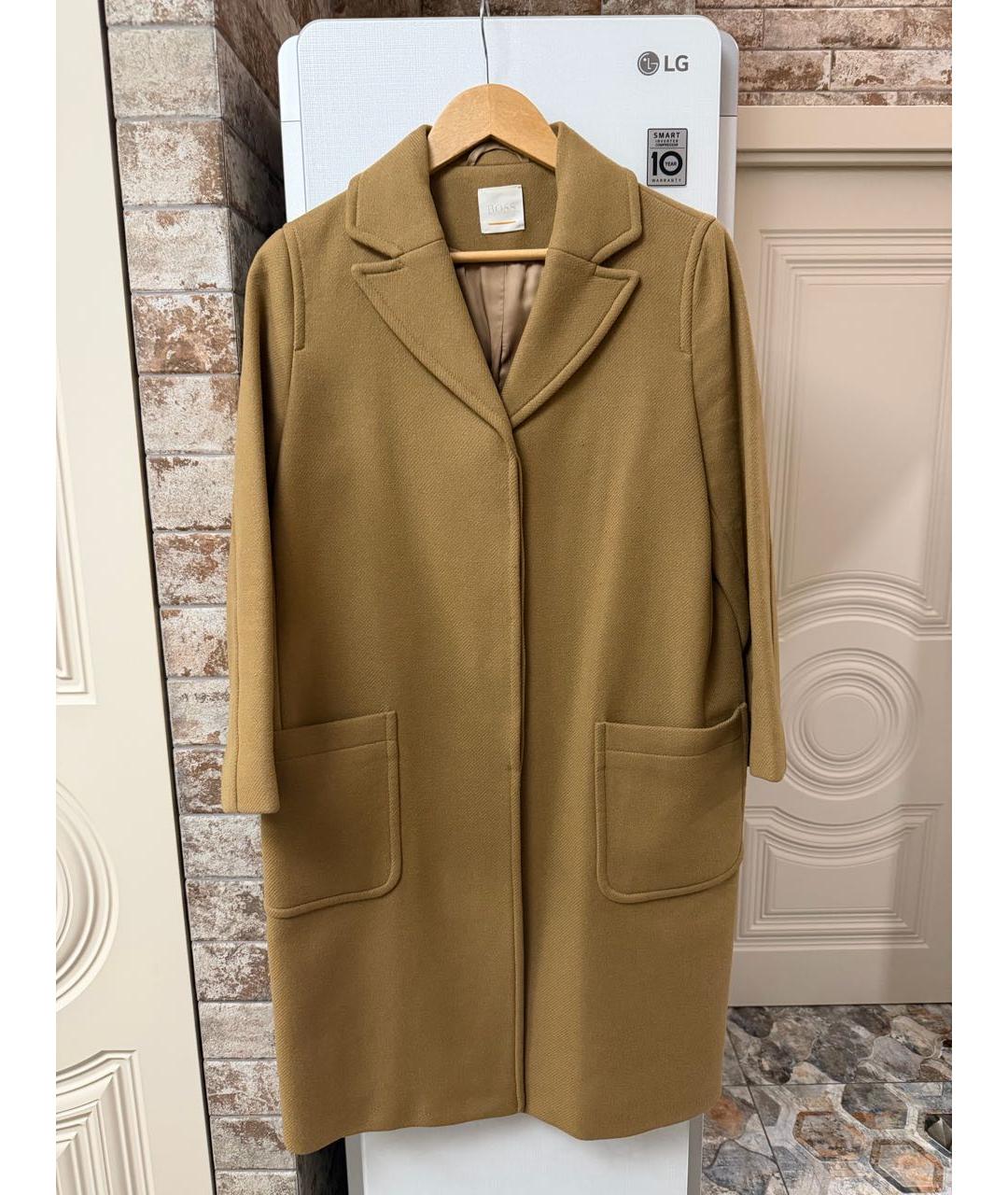HUGO BOSS Бежевое шерстяное пальто, фото 2
