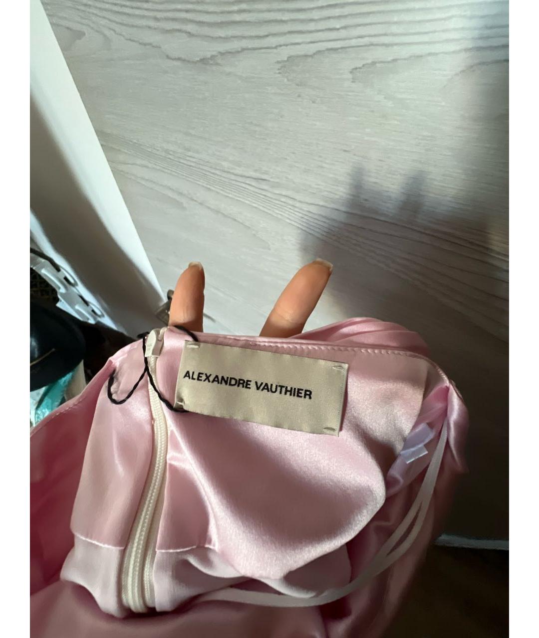 ALEXANDRE VAUTHIER Розовое шелковое вечернее платье, фото 6