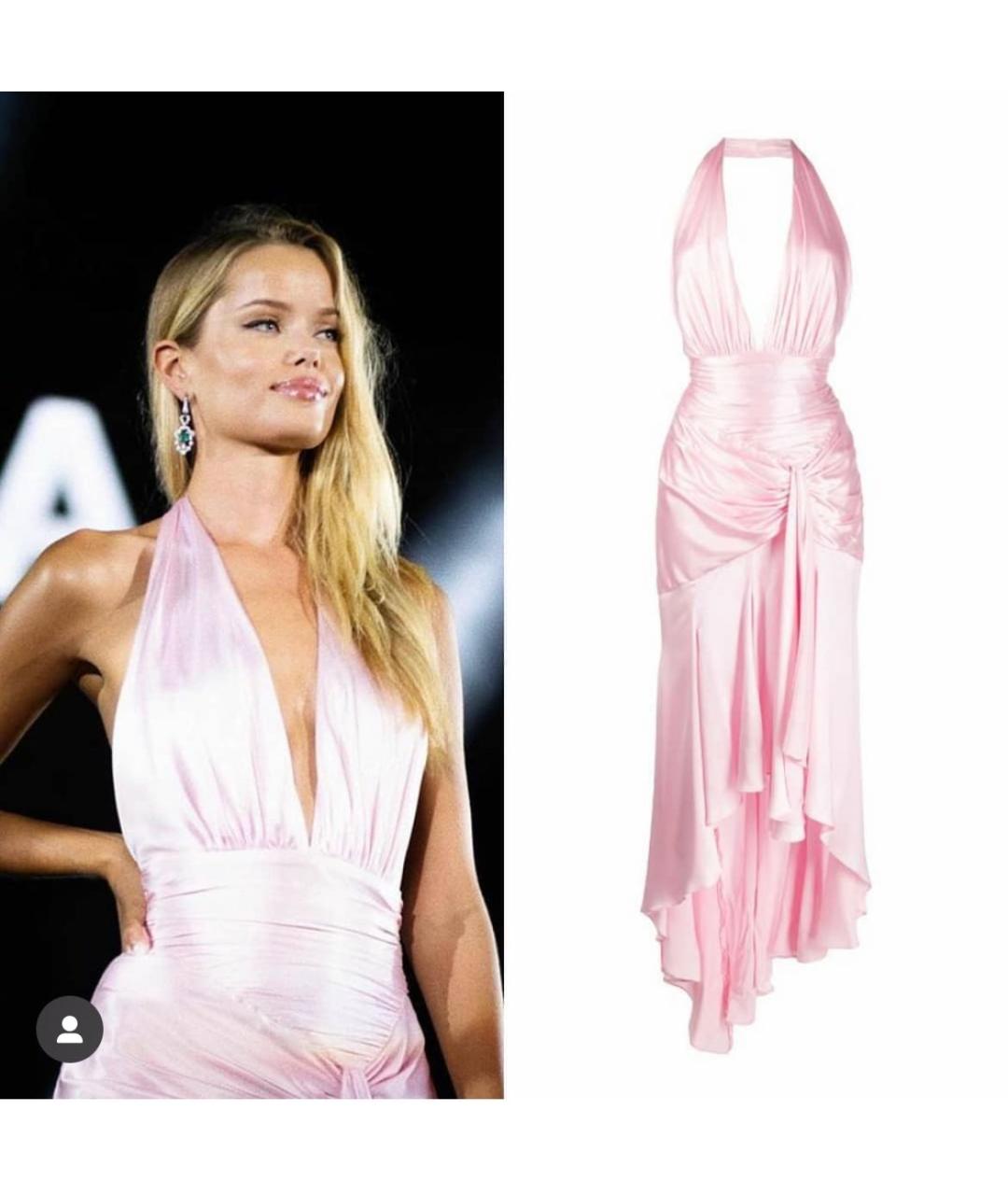 ALEXANDRE VAUTHIER Розовое шелковое вечернее платье, фото 5