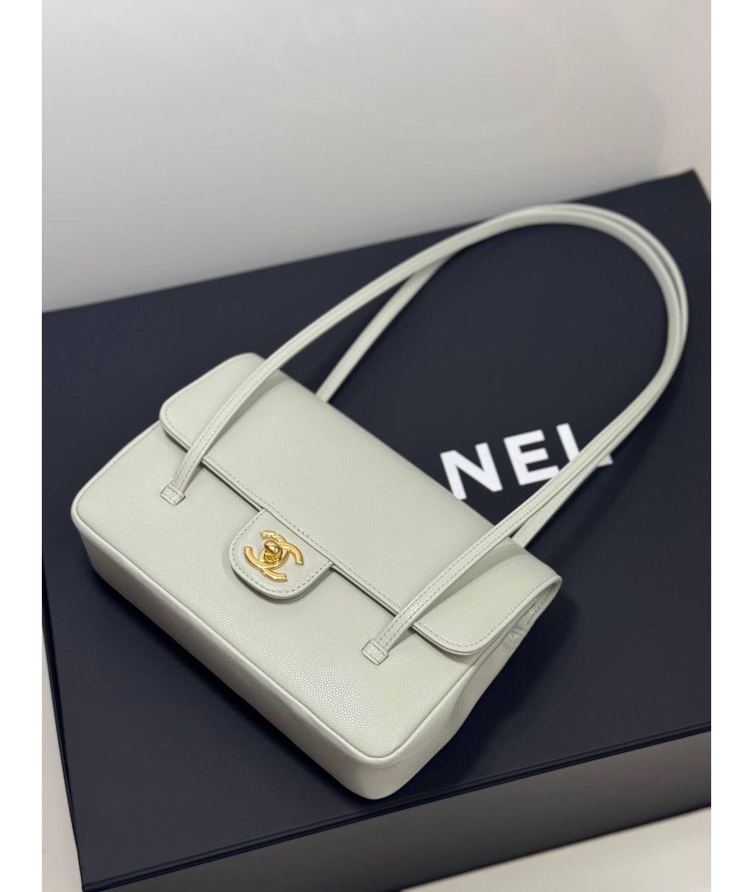 CHANEL Серая кожаная сумка через плечо, фото 4