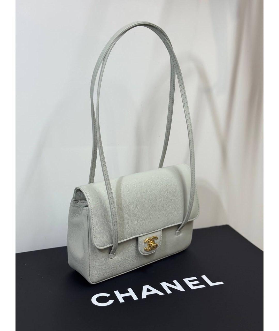 CHANEL Серая кожаная сумка через плечо, фото 5