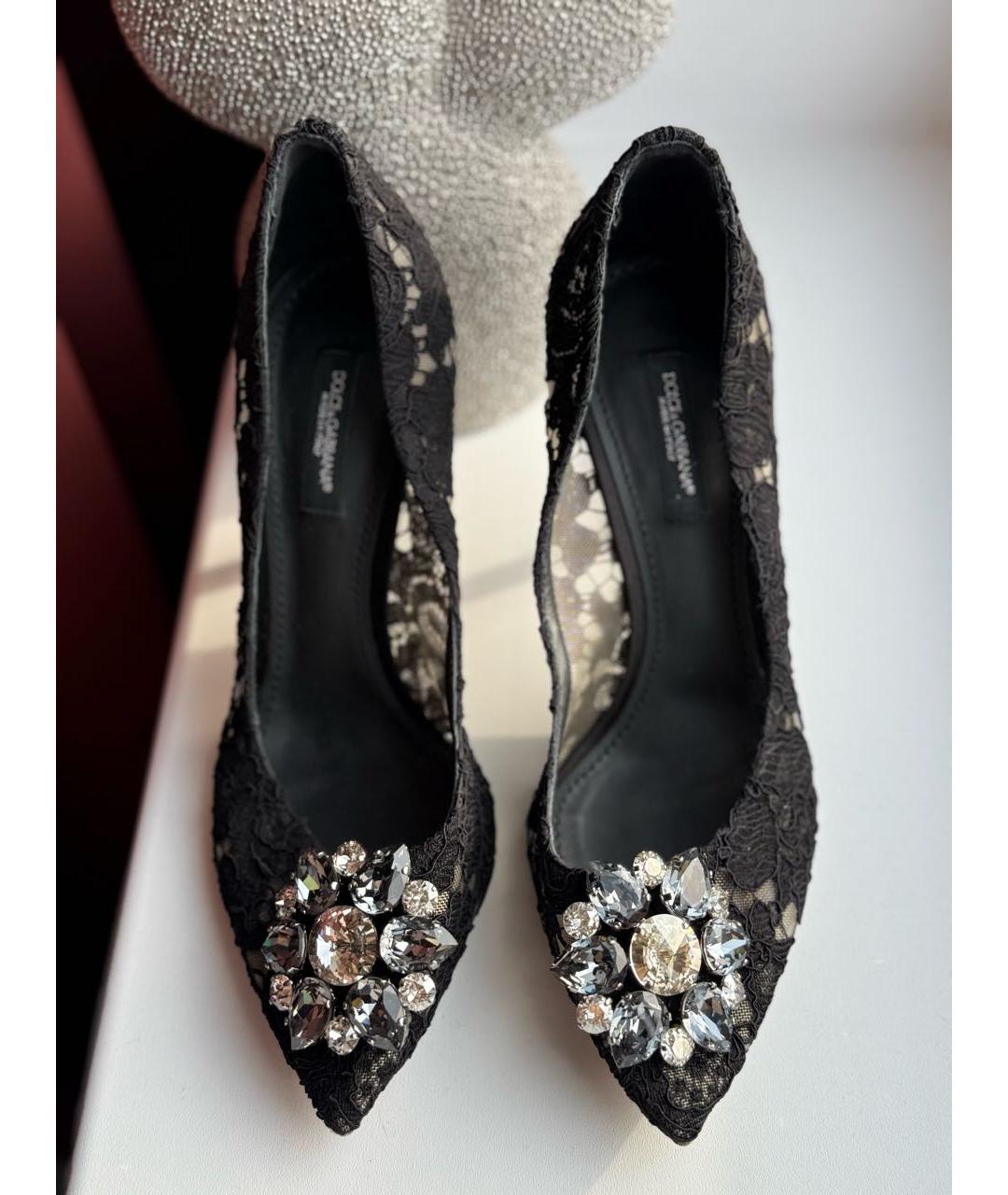 DOLCE&GABBANA Черные текстильные туфли, фото 2