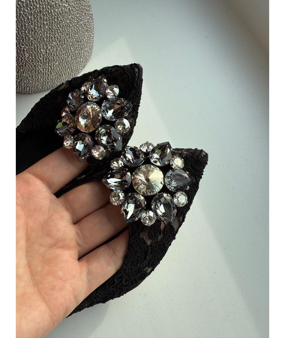 DOLCE&GABBANA Черные текстильные туфли, фото 5