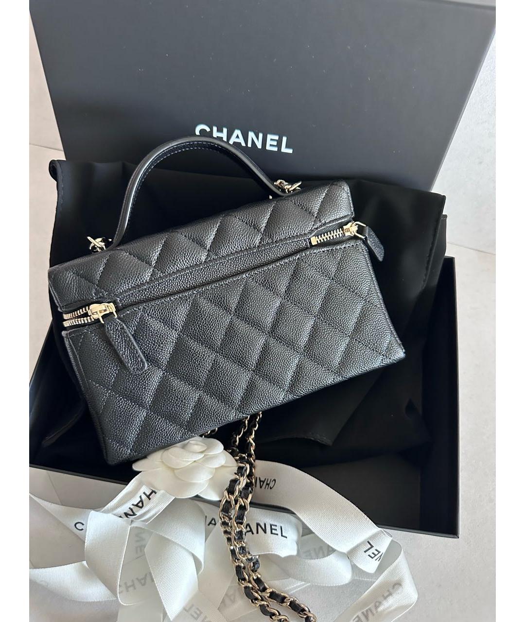 CHANEL Черная кожаная сумка через плечо, фото 3