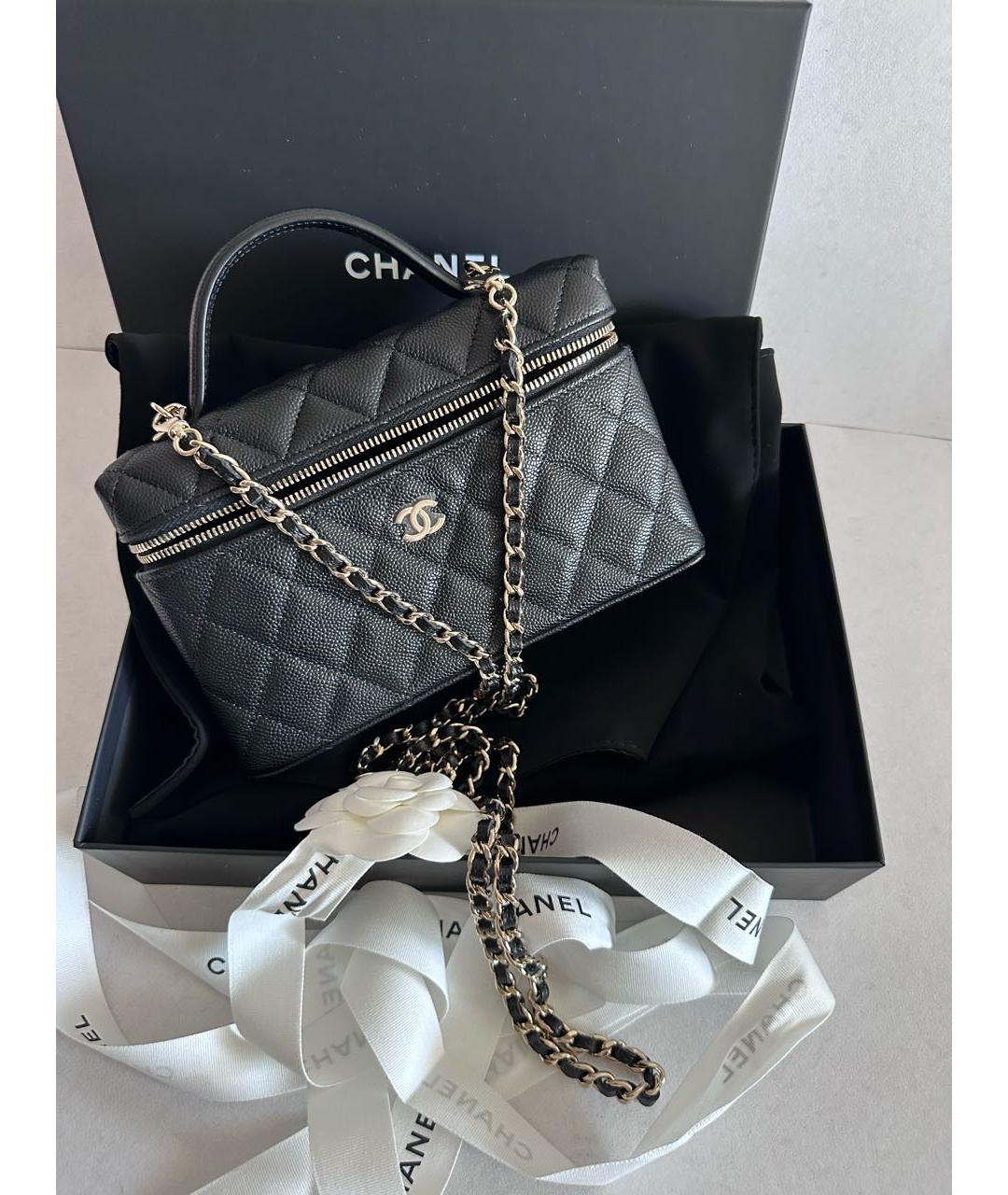 CHANEL Черная кожаная сумка через плечо, фото 2