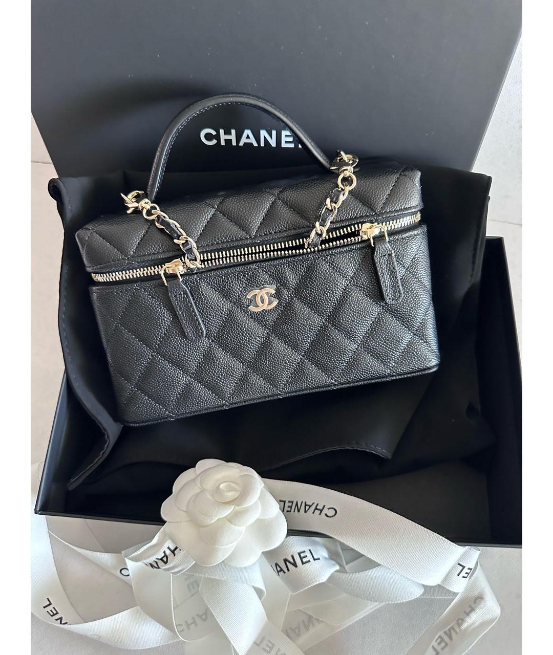 CHANEL Черная кожаная сумка через плечо, фото 4