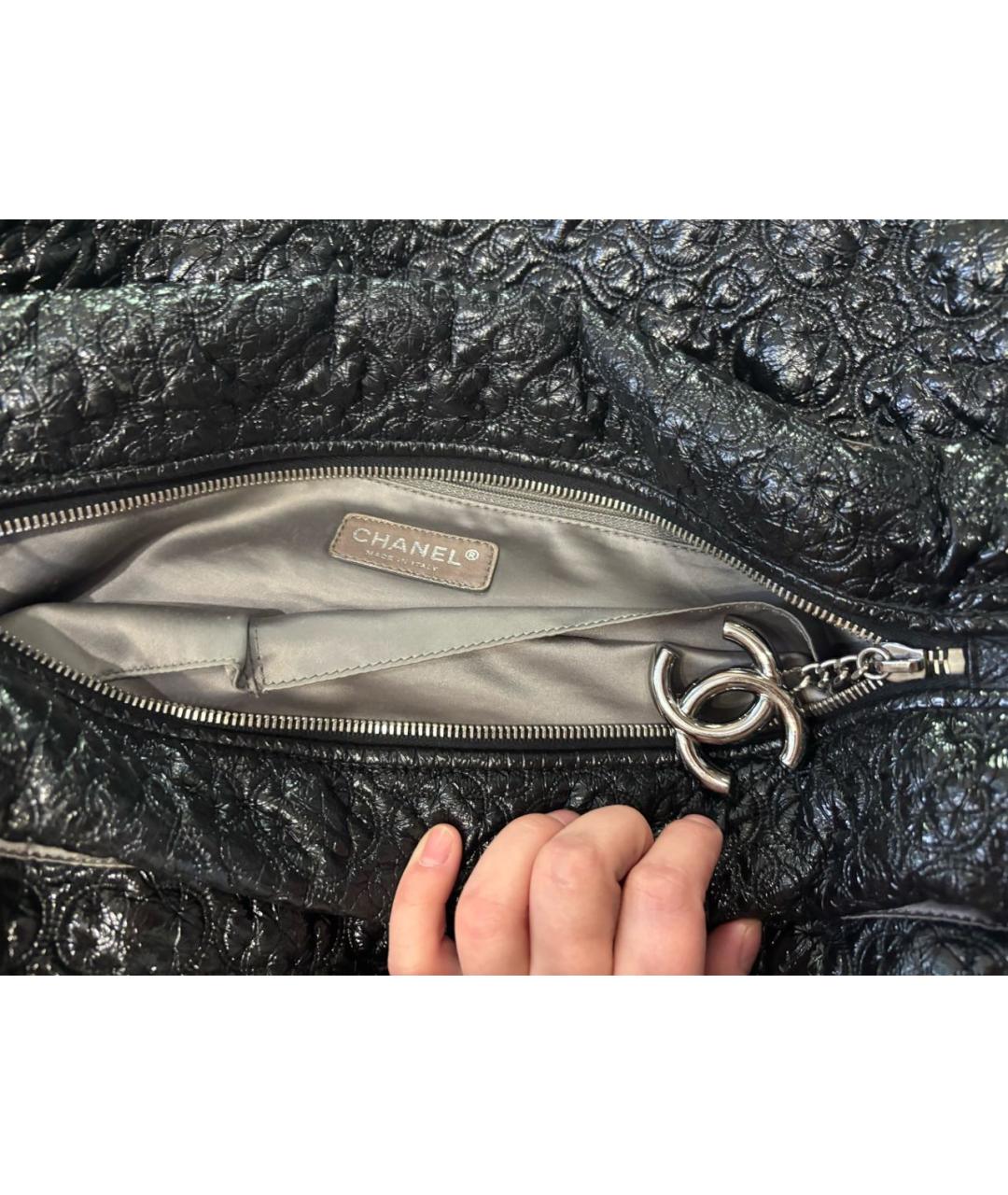 CHANEL Черная кожаная сумка через плечо, фото 3